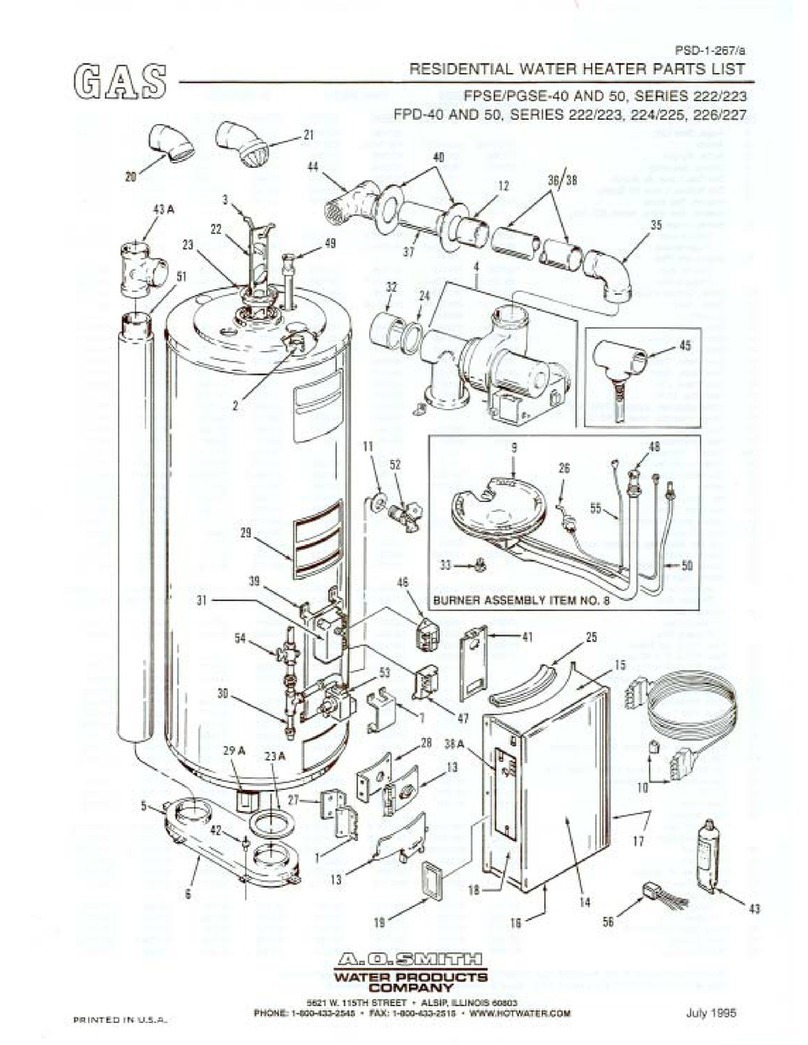 A.O. Smith FPSE-50 parts list A.O. Smith FPSE-50 parts list