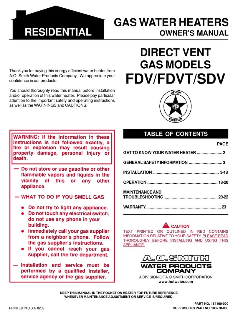 A.O. Smith FDV User manual