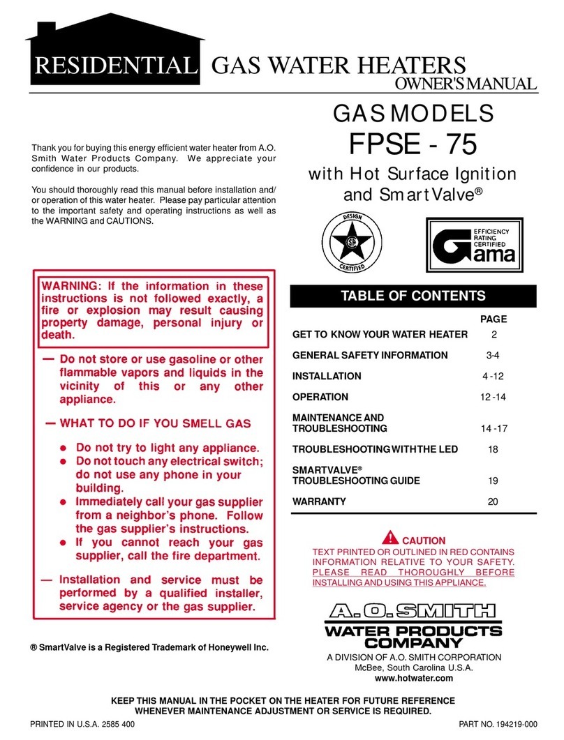 A.O. Smith FPSE-75 owner's manual