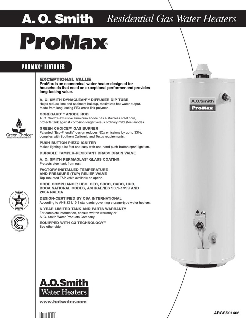 A.O. Smith ProMax GCV-30 User manual