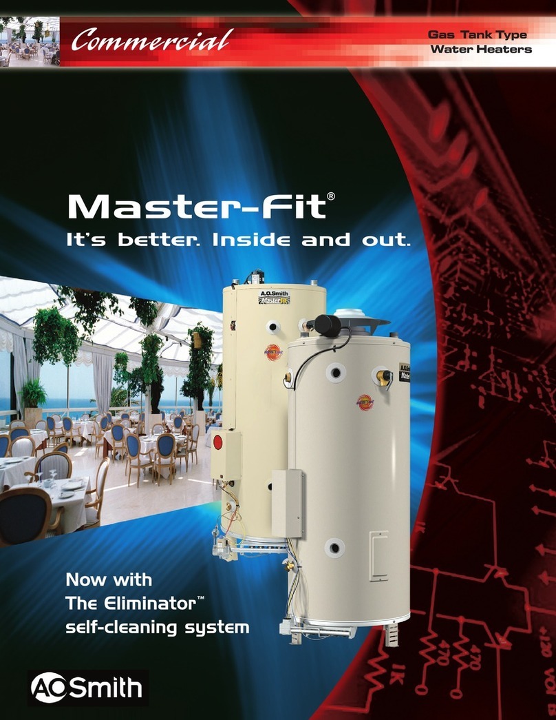 A.O. Smith Master-Fit Gas Tank Type Water Heaters User manual