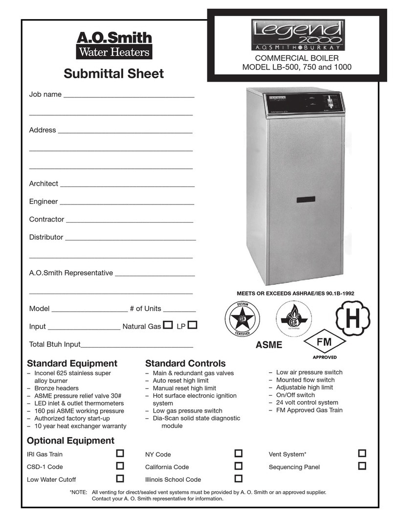 A.O. Smith LB-500 User manual