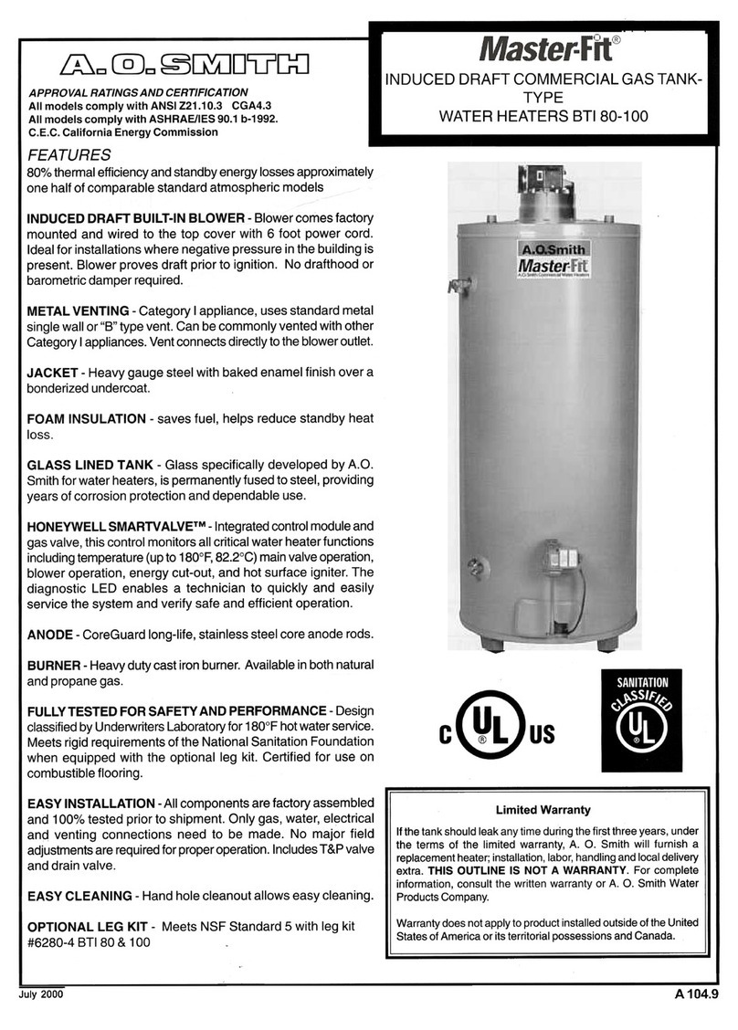 A.O. Smith BT180-100 Specification sheet