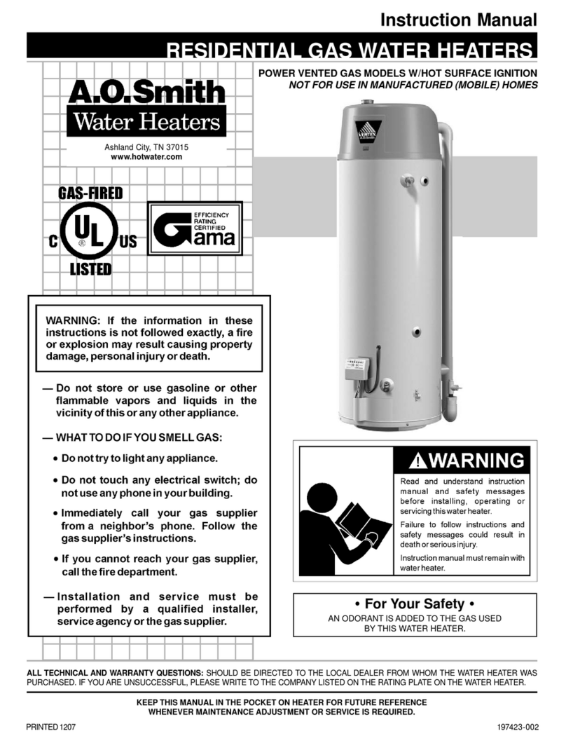 A.O. Smith ARGSS02708 User manual