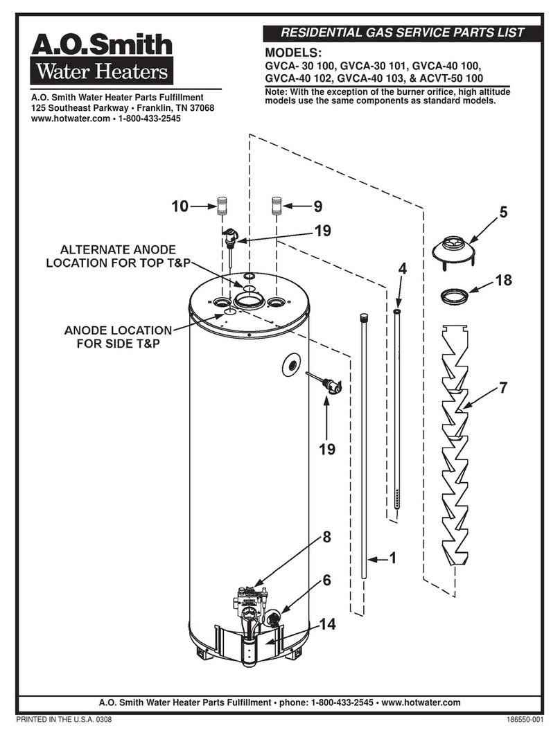 A.O. Smith ACVT-50 100 User manual