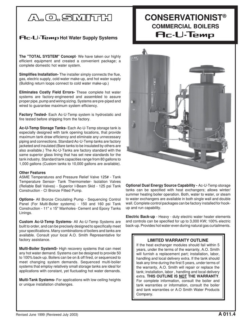 A.O. Smith Ac-U-Temp Specification sheet