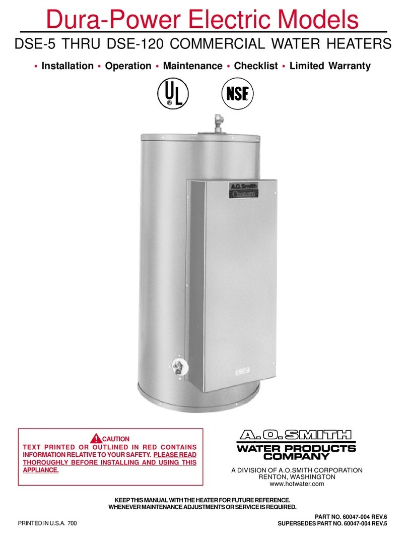 A.O. Smith DSE-5 THRU DSE-120 User manual