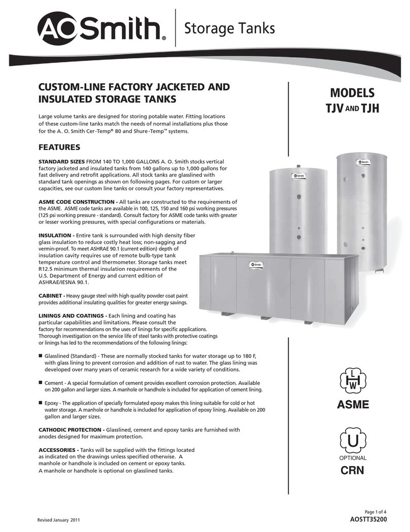 A.O. Smith TJH Specification sheet