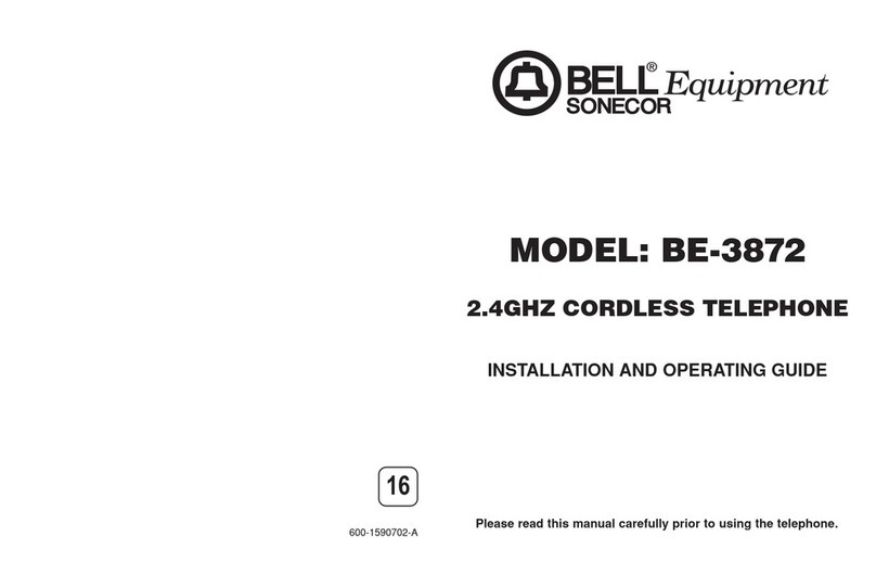 Bell Sonecor Equipment BE-3872 Installation and operating guide