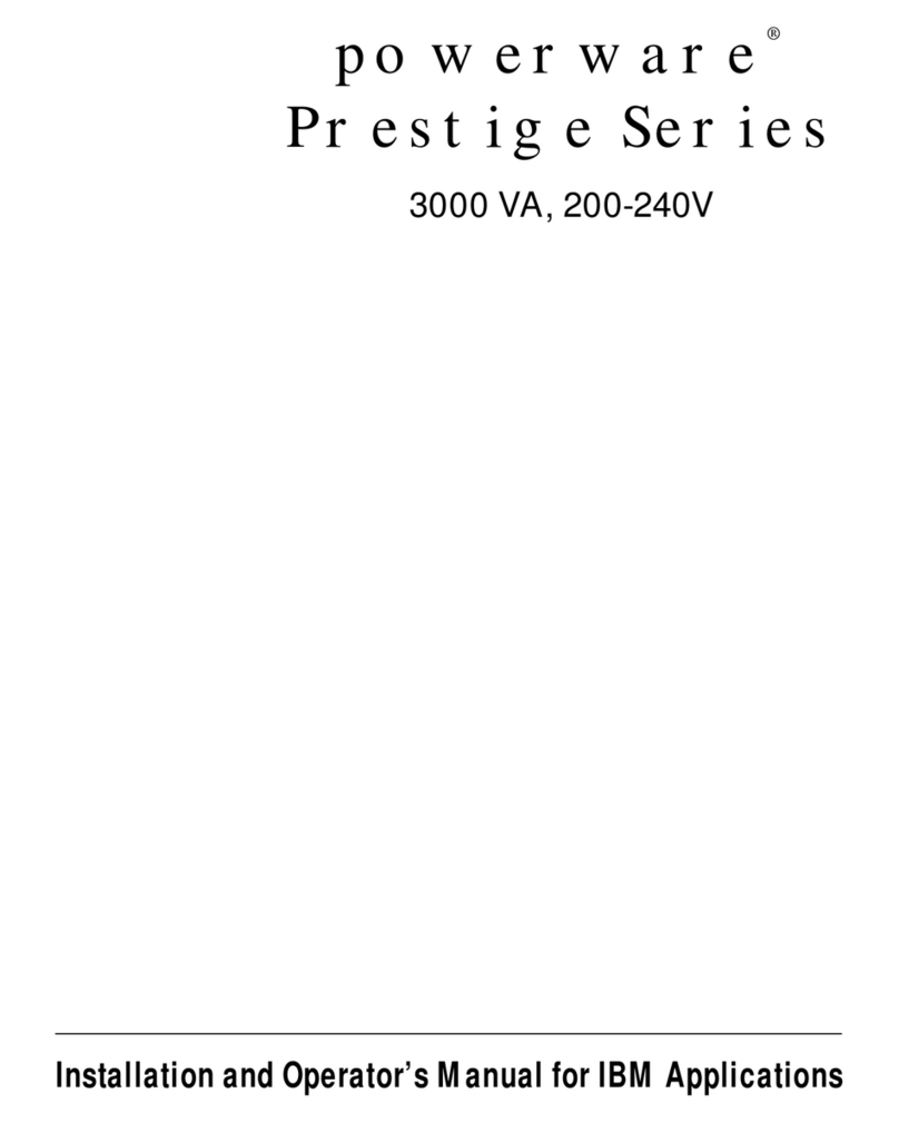 3Com Powerware Uninterruptible Power System Prestige... Setup guide