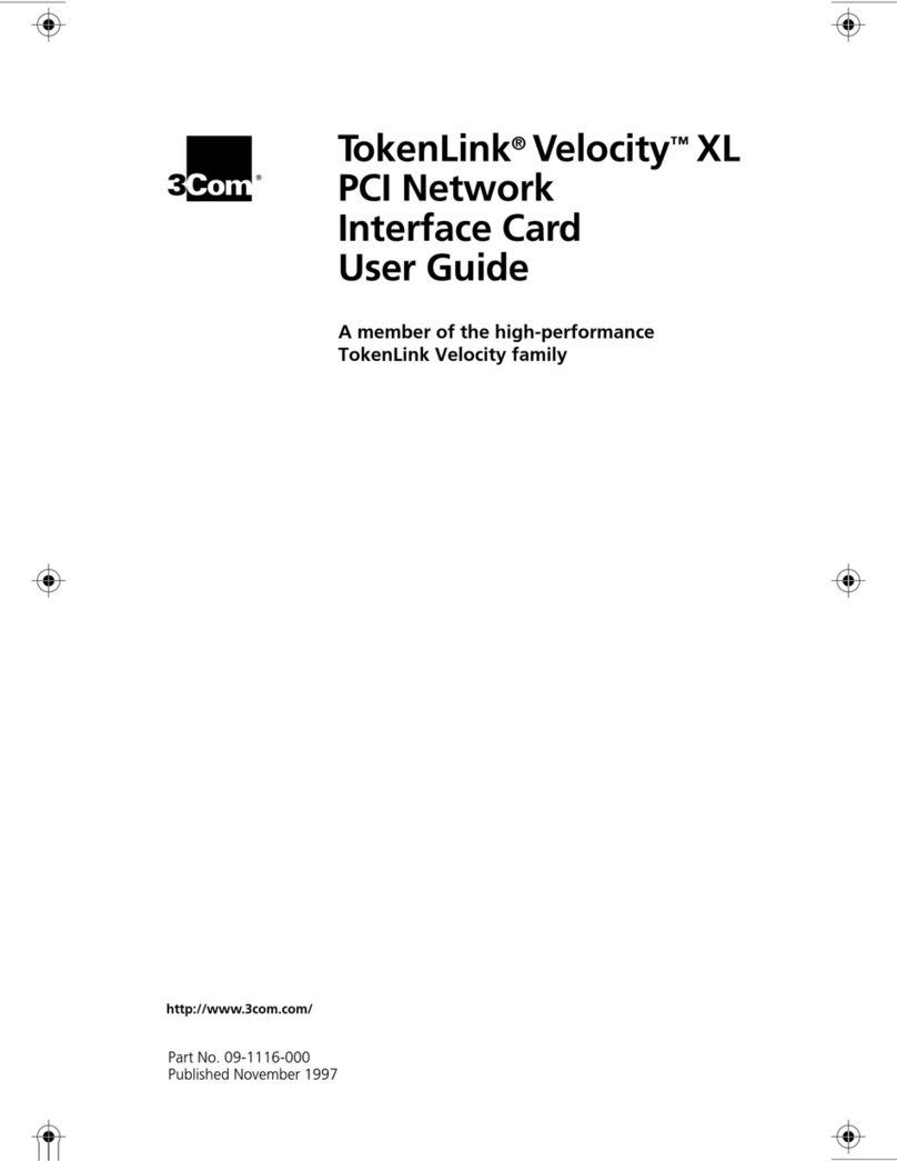 3Com TokenLink Velocity TokenLink VelocityTM XL PCI Network Interface... user guide