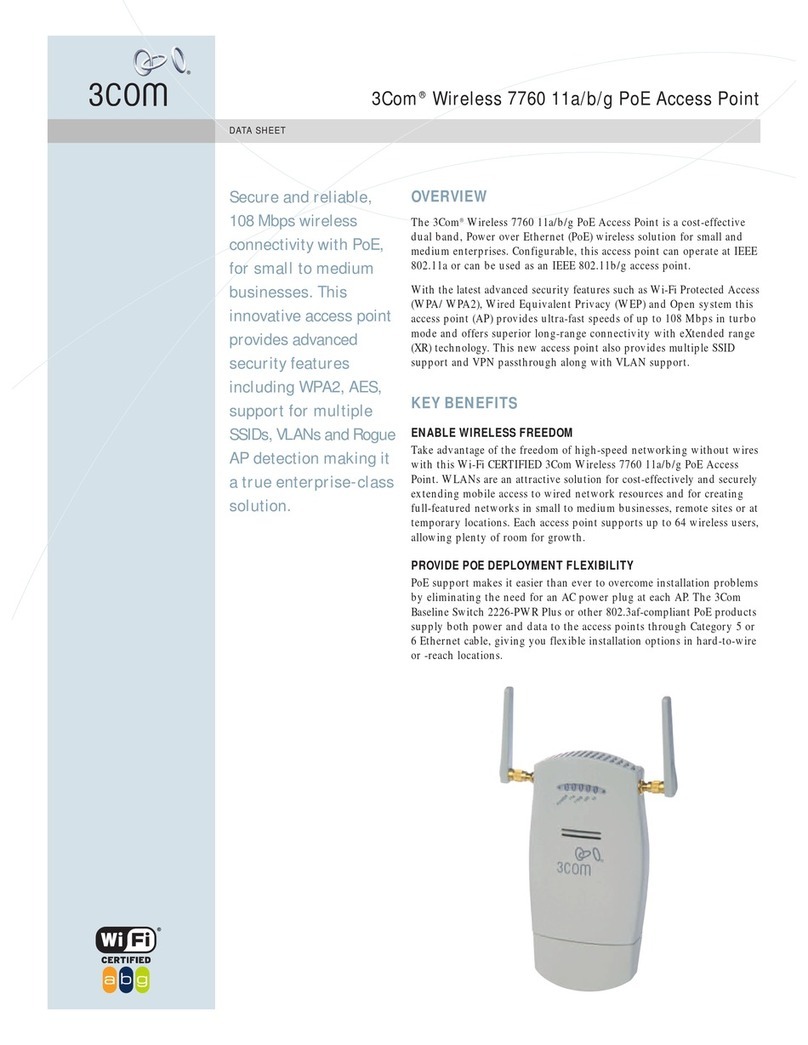 3Com 7760 - Wireless 11a/b/g PoE Access Point User manual