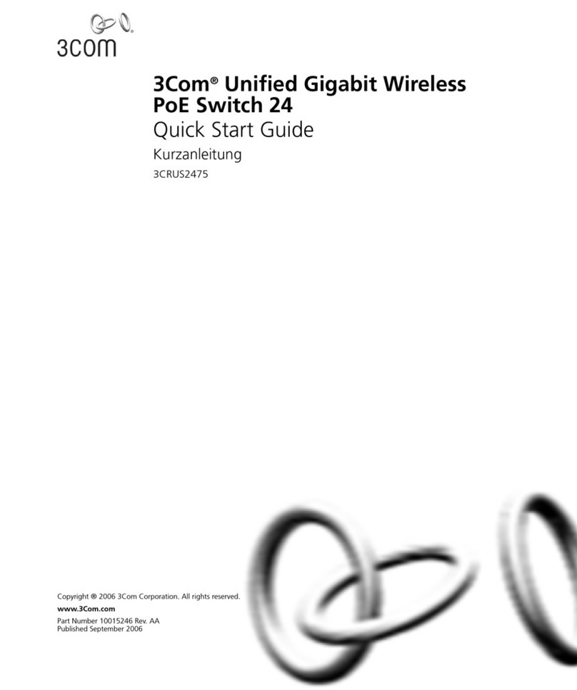 3Com Unified Gigabit Wireless PoE Switch 24... quick start guide