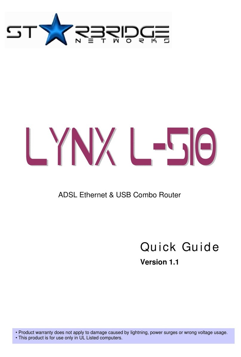 Starbridge Networks ADSL Ethernet & USB Combo Router Lynx L-510 quick guide