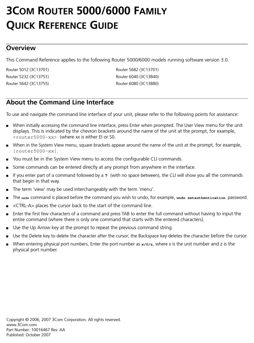 3Com 5000/6000 Quick reference guide