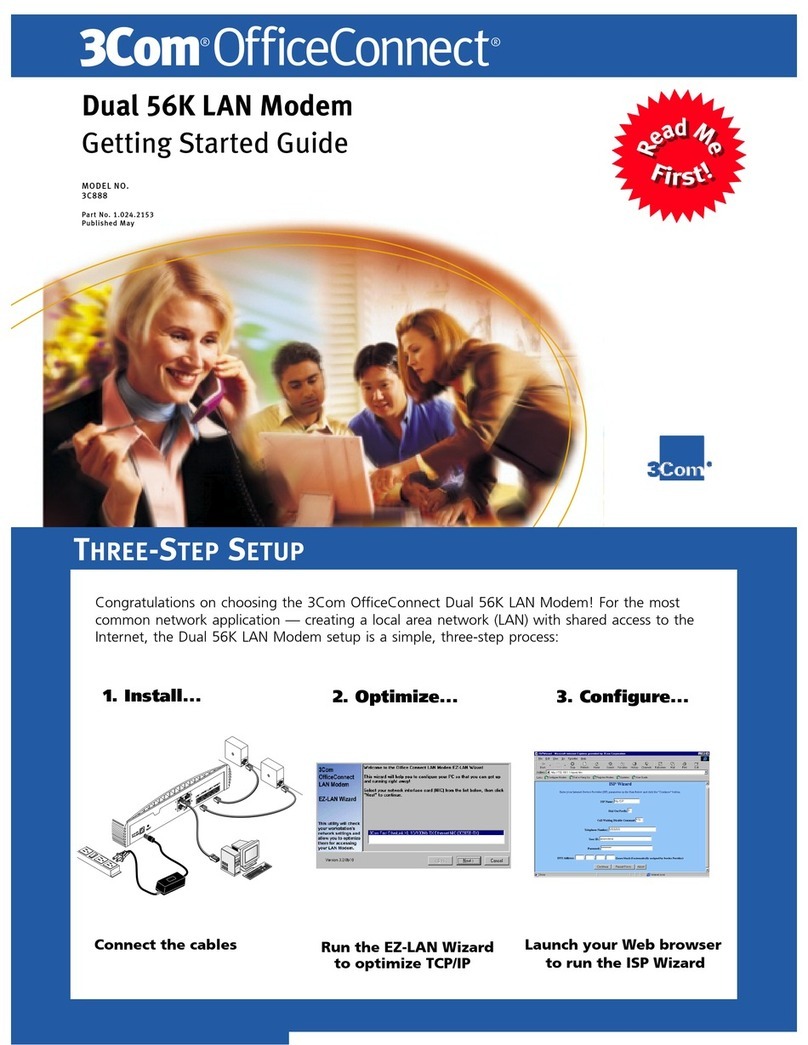 3Com 3C888 - OfficeConnect Dual 56K LAN Modem... Getting started guide 3Com 3C888 - OfficeConnect Dual 56K LAN Modem... Getting started guide