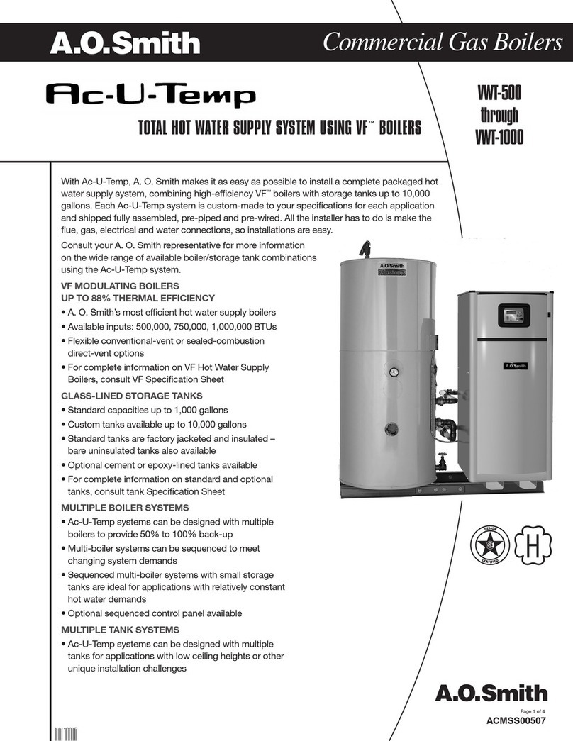 A.O. Smith VWT-1000 User manual