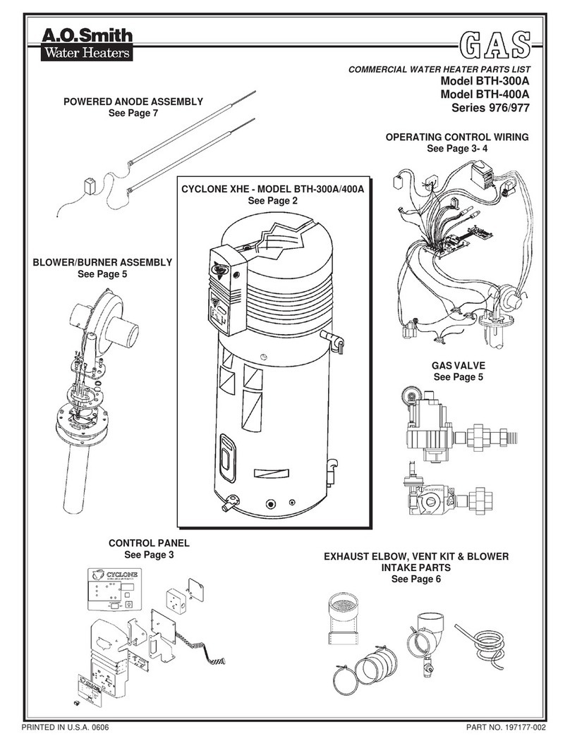 A.O. Smith CYCLONE XHE BTH 300A User manual
