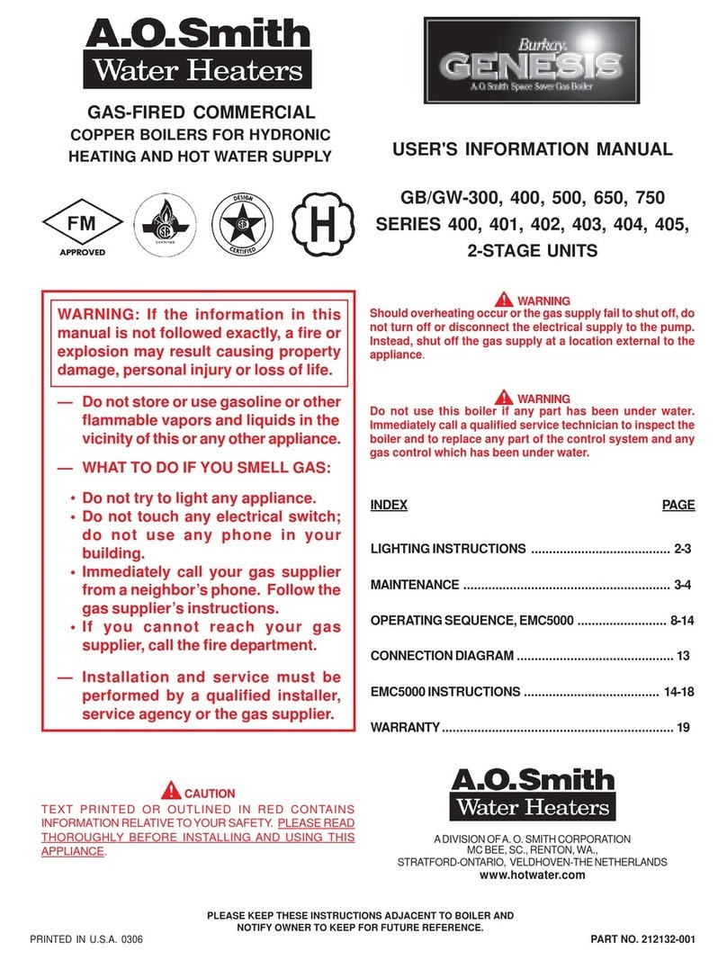 A.O. Smith 500 User's information manual