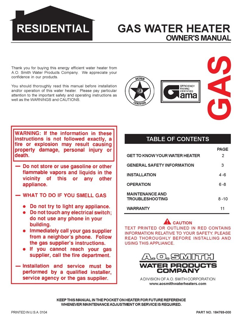 A.O. Smith 184769-000 User manual