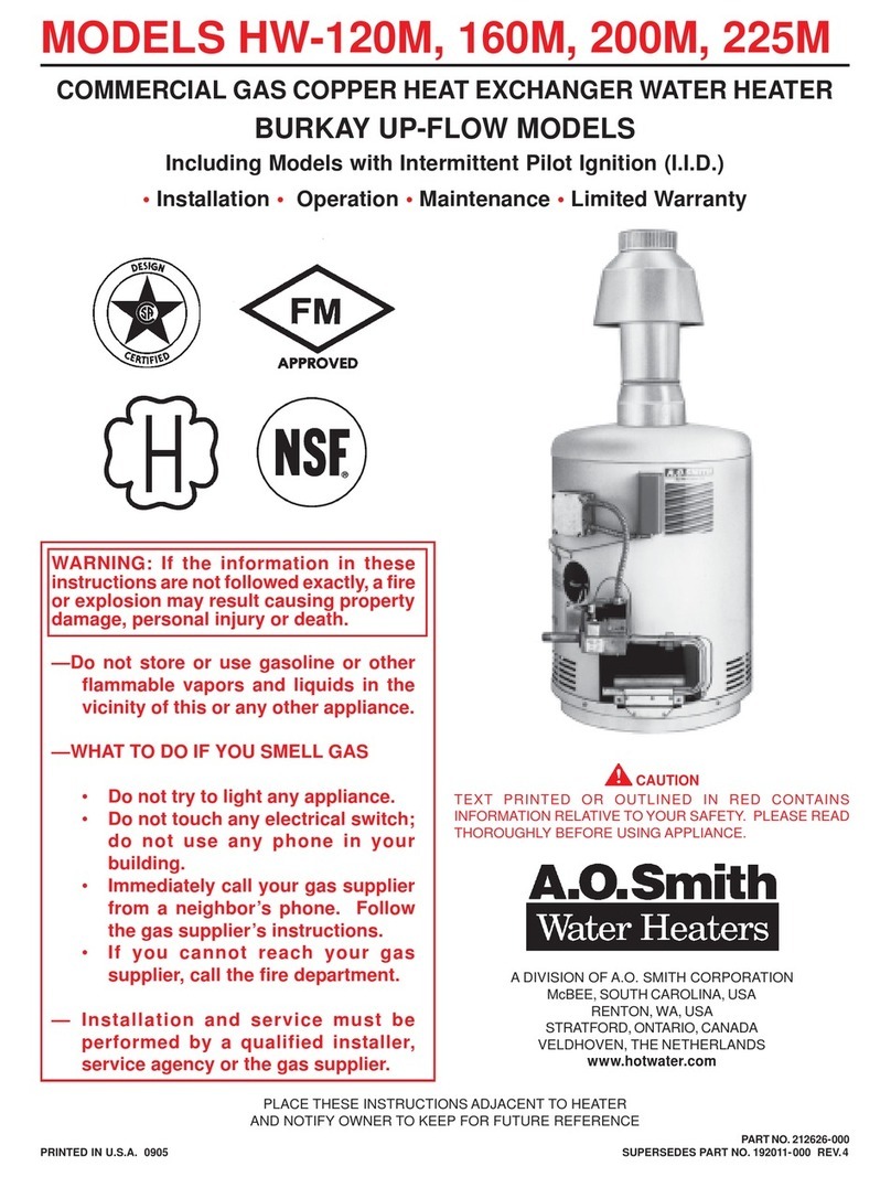 A.O. Smith 160M Operation manual