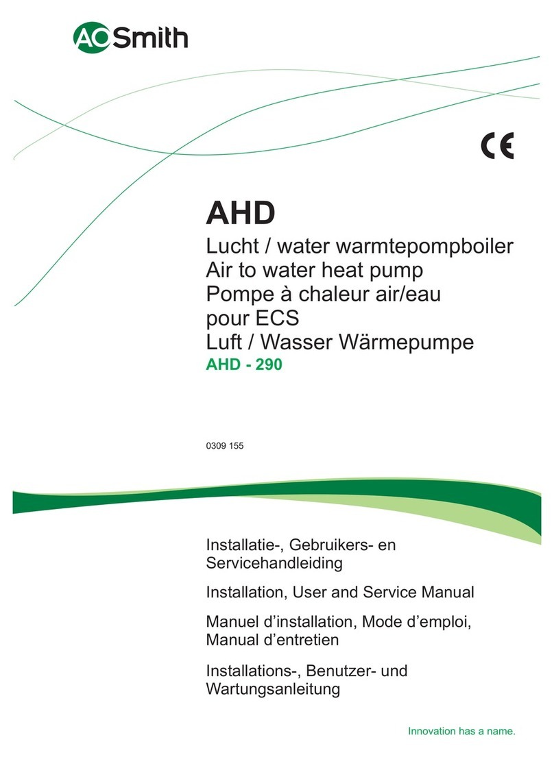 A.O. Smith AHD 290 Installation & service manual A.O. Smith AHD 290 Installation & service manual