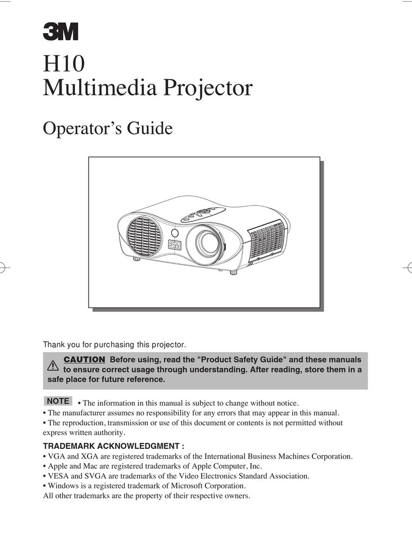 3M Multimedia Projector H10 Manual