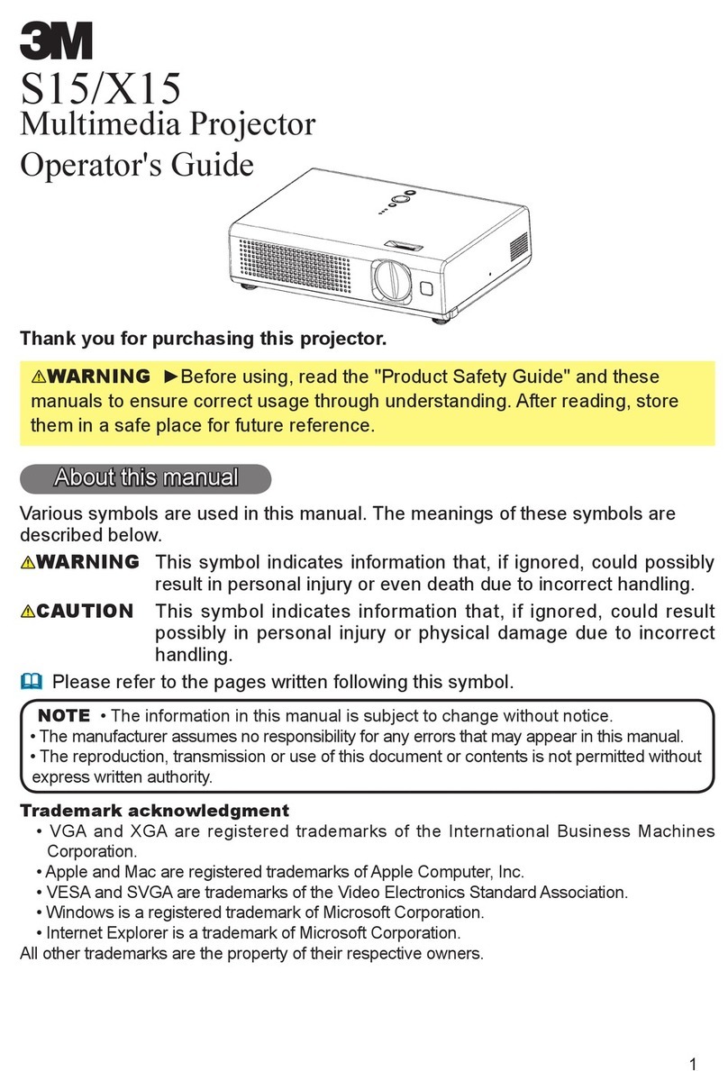 3M Digital Projector X15 Operator's guide