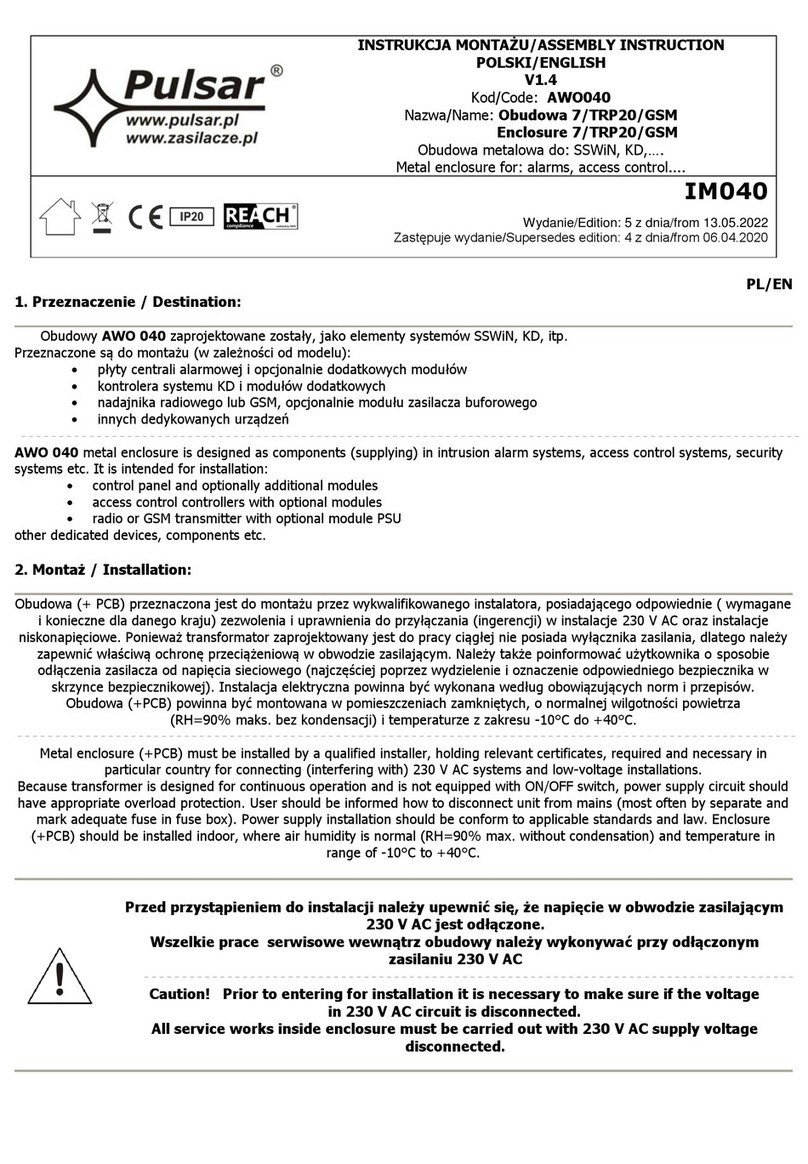Pulsar 7/TRP20/GSM Assembly instruction