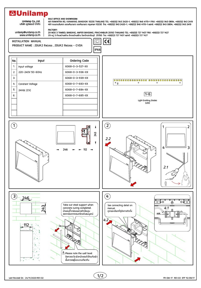 Unilamp ZOUK2 User manual Unilamp ZOUK2 User manual