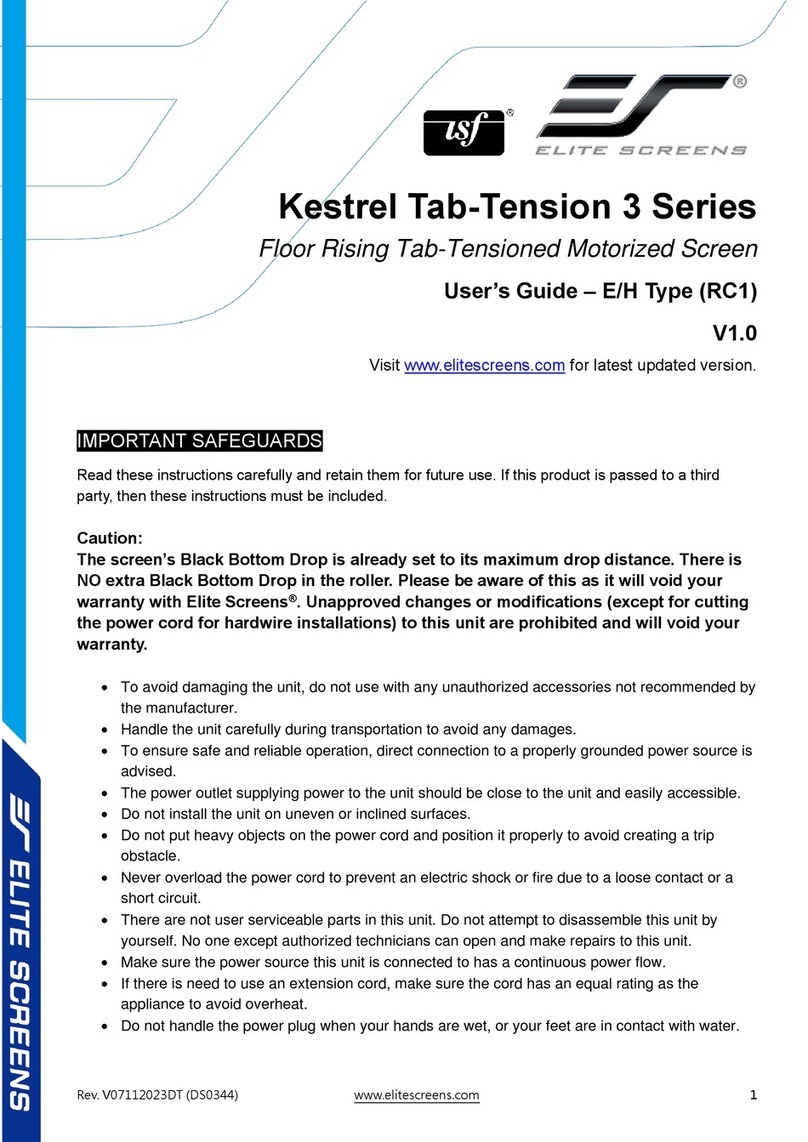 Elite Screens Tab-Tension 3 Series User manual