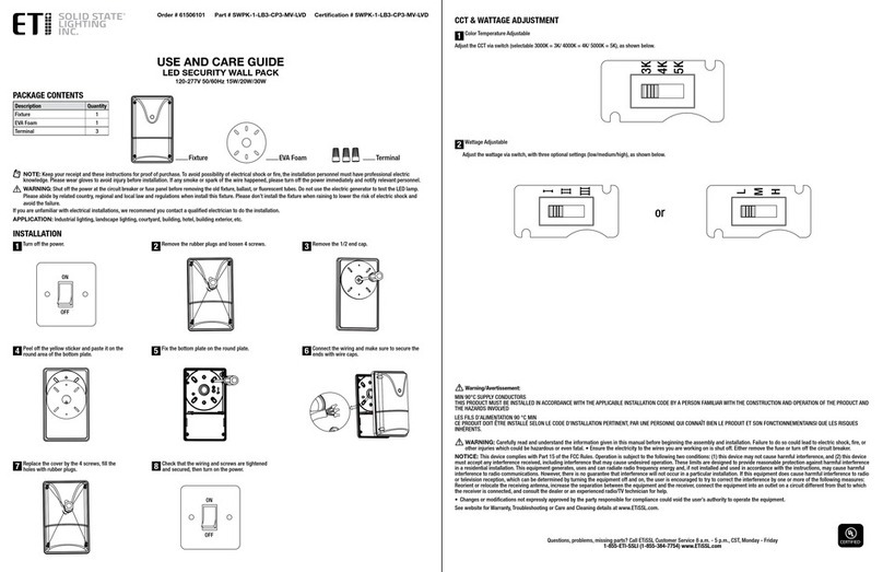 ETI SWPK-1-LB3-CP3-MV-LVD Use and care guide