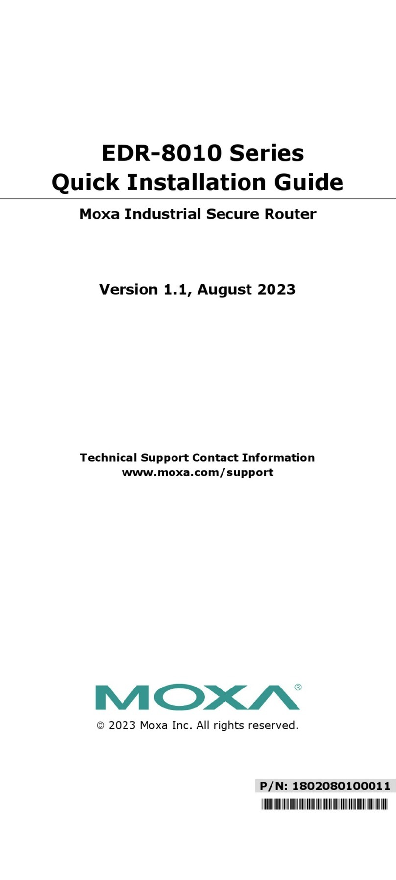 Moxa Technologies EDR-8010 Series User manual Moxa Technologies EDR-8010 Series User manual