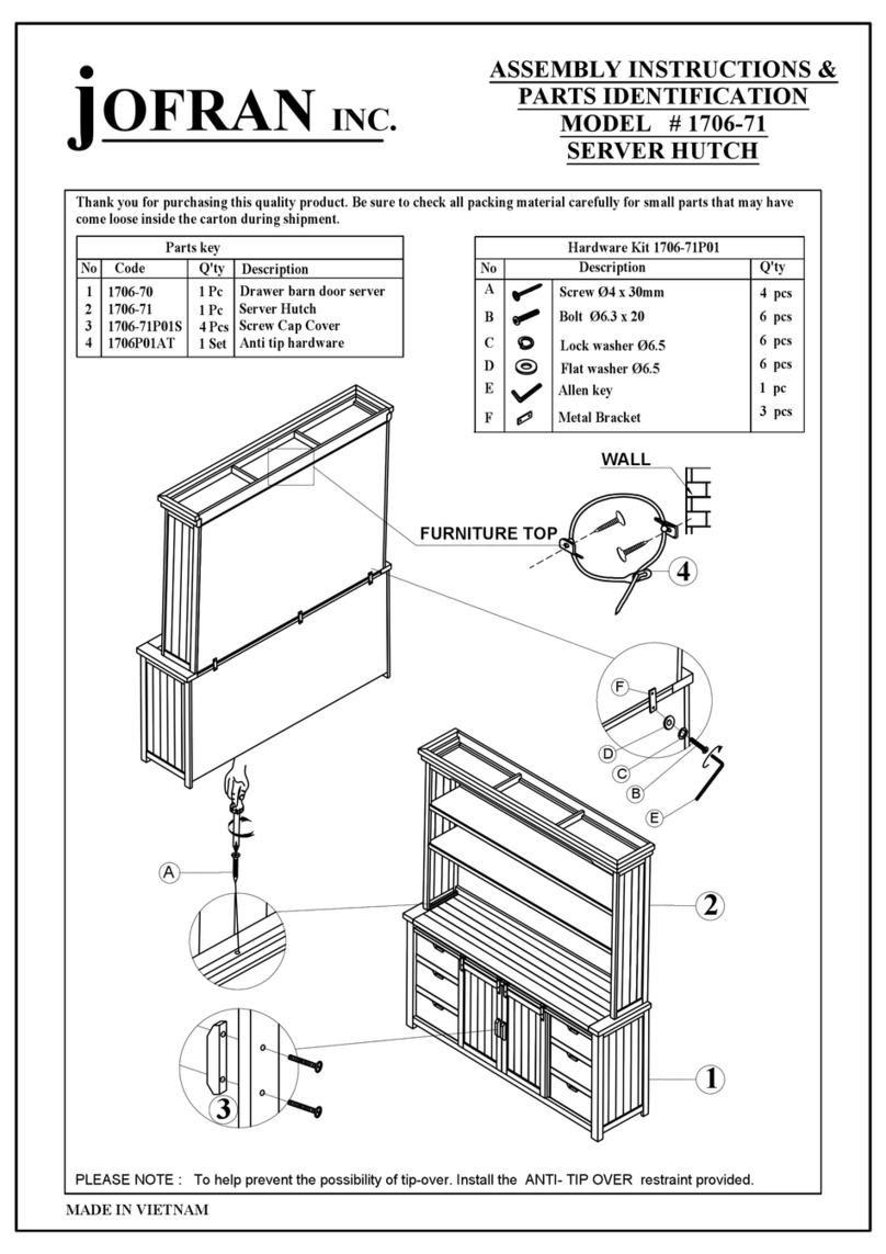 Jofran 1706-71 User manual Jofran 1706-71 User manual