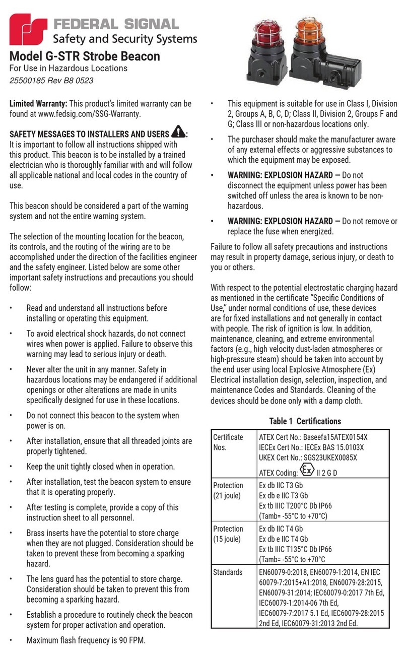 Federal Signal Corporation G-STR-024-D-C quick start guide