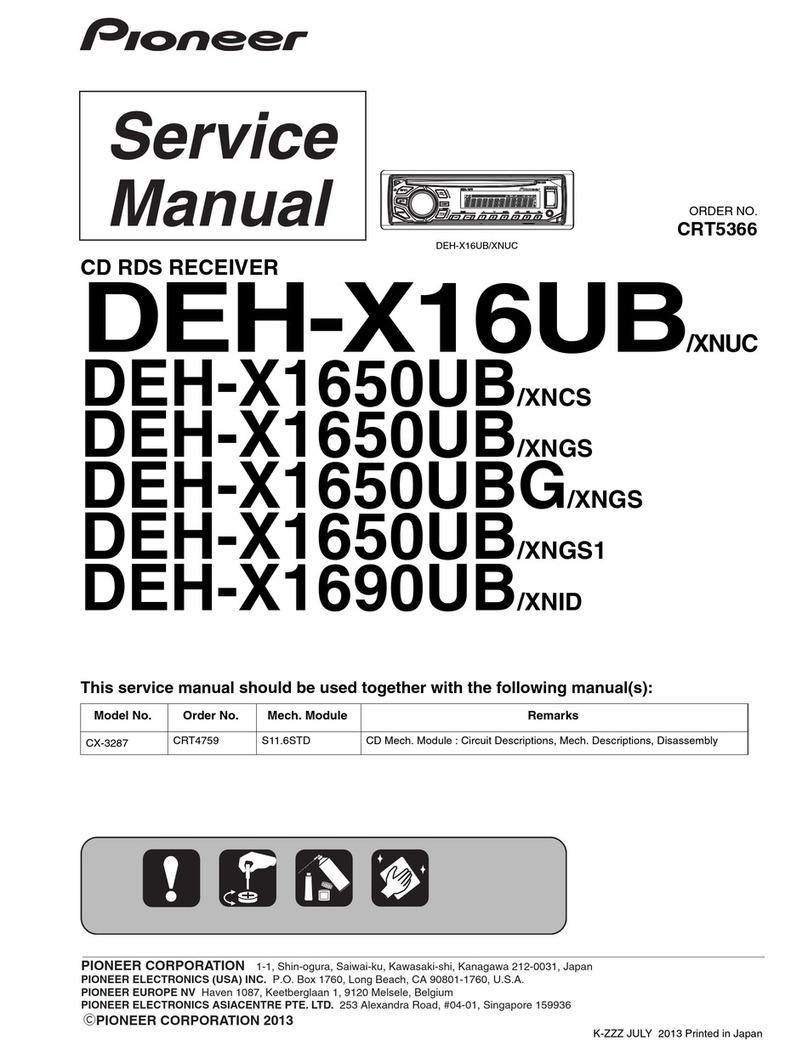 Pioneer DEH-X16UB/XNUC User manual Pioneer DEH-X16UB/XNUC User manual