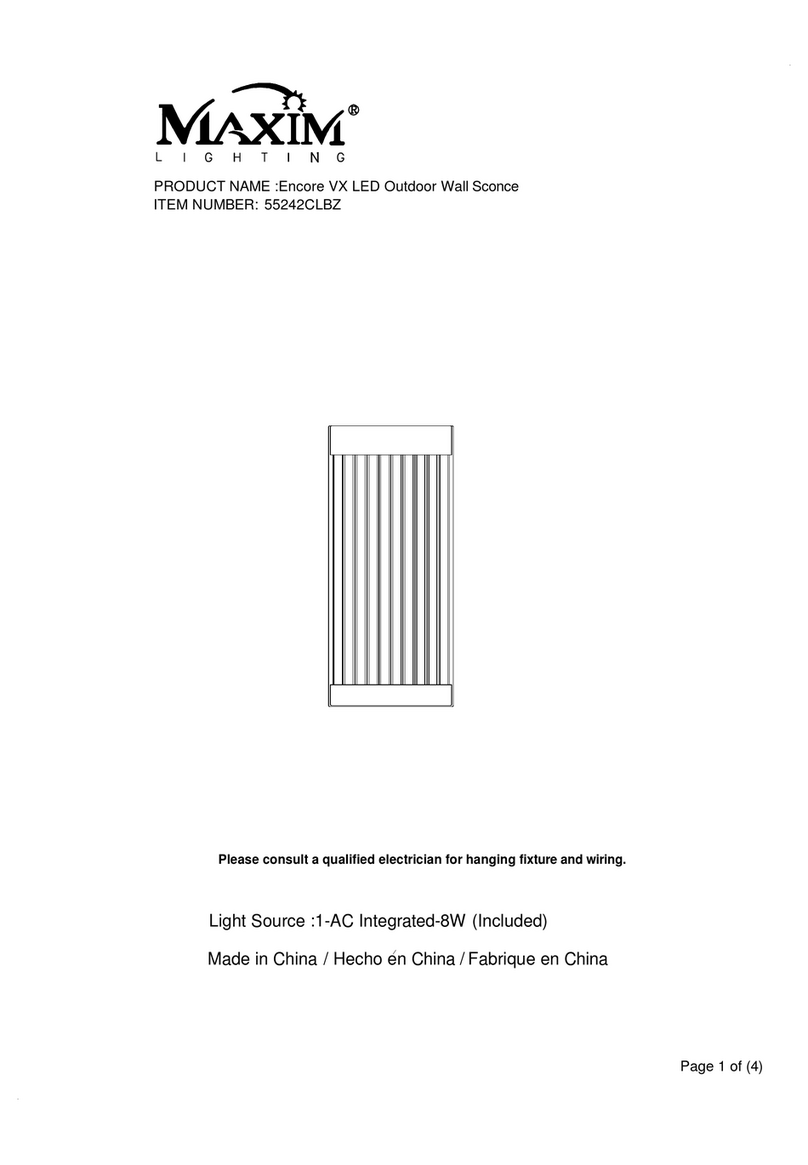 Maxim Lighting Encore VX User manual