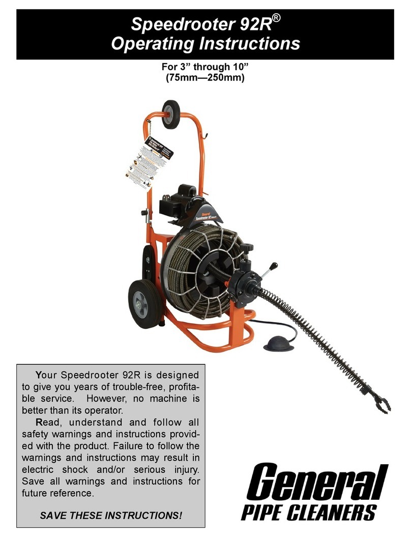 General Pipe Cleaners Speedrooter 92 S92-450 User manual