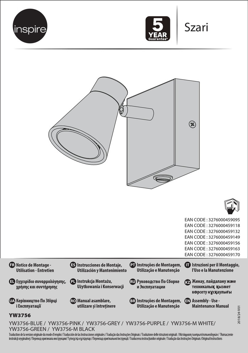 Inspire Szari YW3756 Assembly, Use, Maintenance Manual