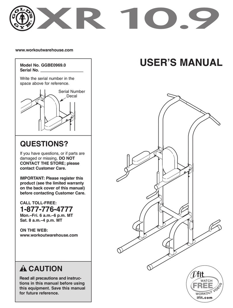 ICON GOLD'S GYM XR 10.9 User manual