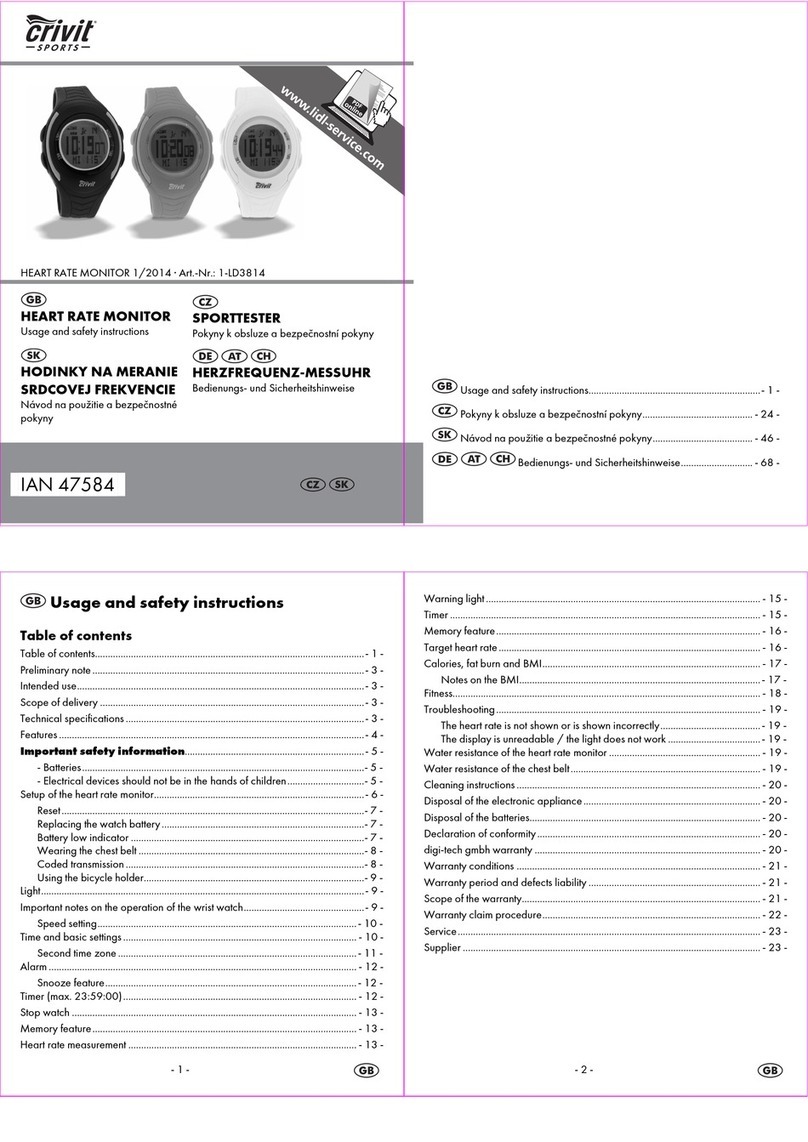 Crivit 47584 Usage and safety instructions