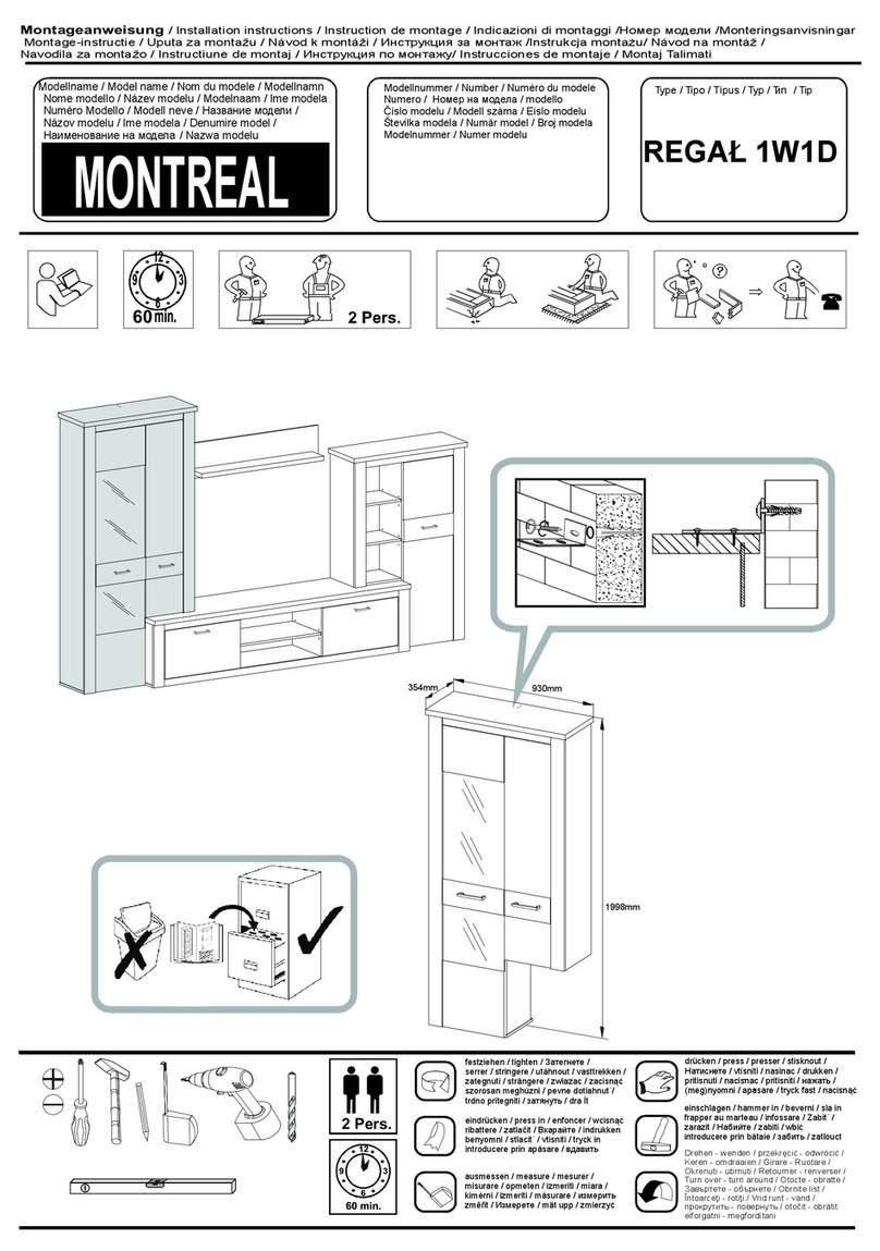 Inter-Furn MONTREAL REGAL 1W1D installation instructions