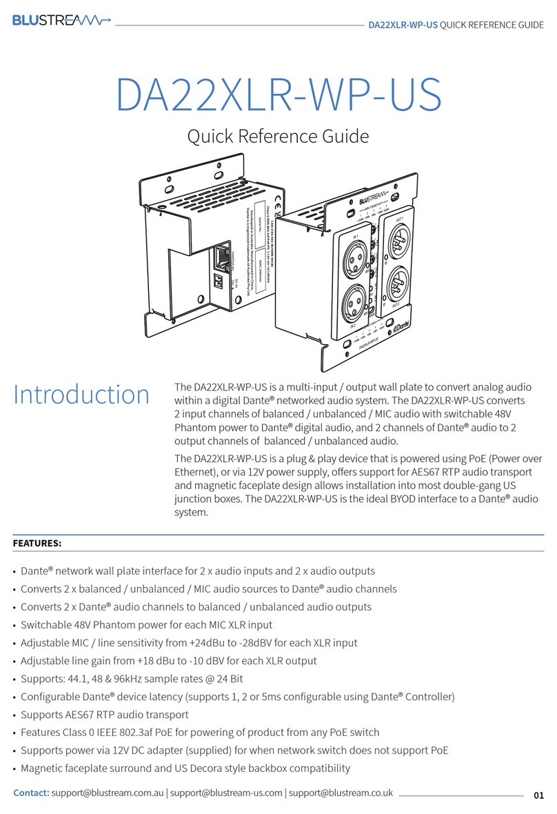 Blu Stream DA22XLR-WP-US User manual
