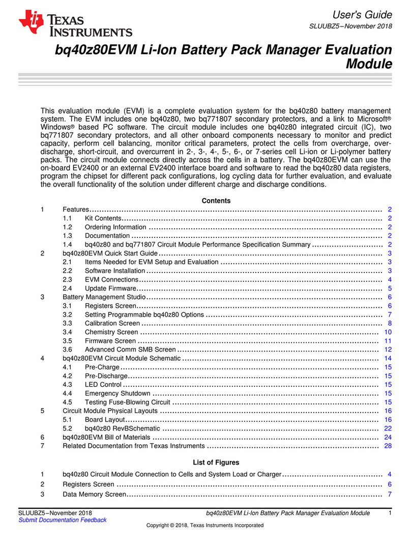 Texas Instruments bq40z80EVM User manual