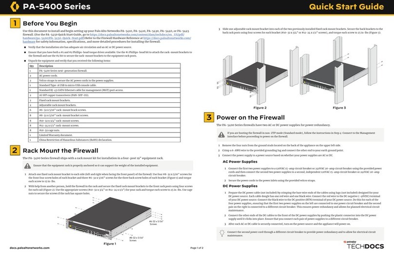 PaloAlto Networks PA-5400 Series quick start guide PaloAlto Networks PA-5400 Series quick start guide