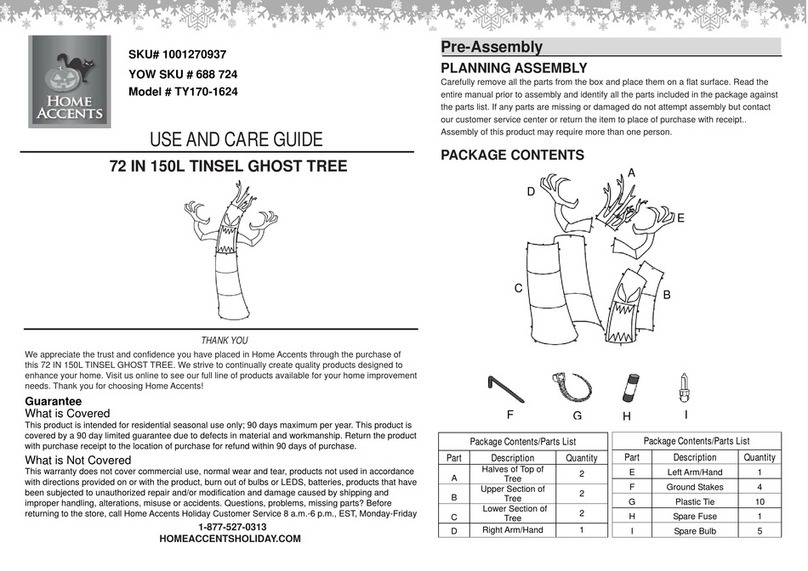 Home Accents TY170-1624 Use and care guide