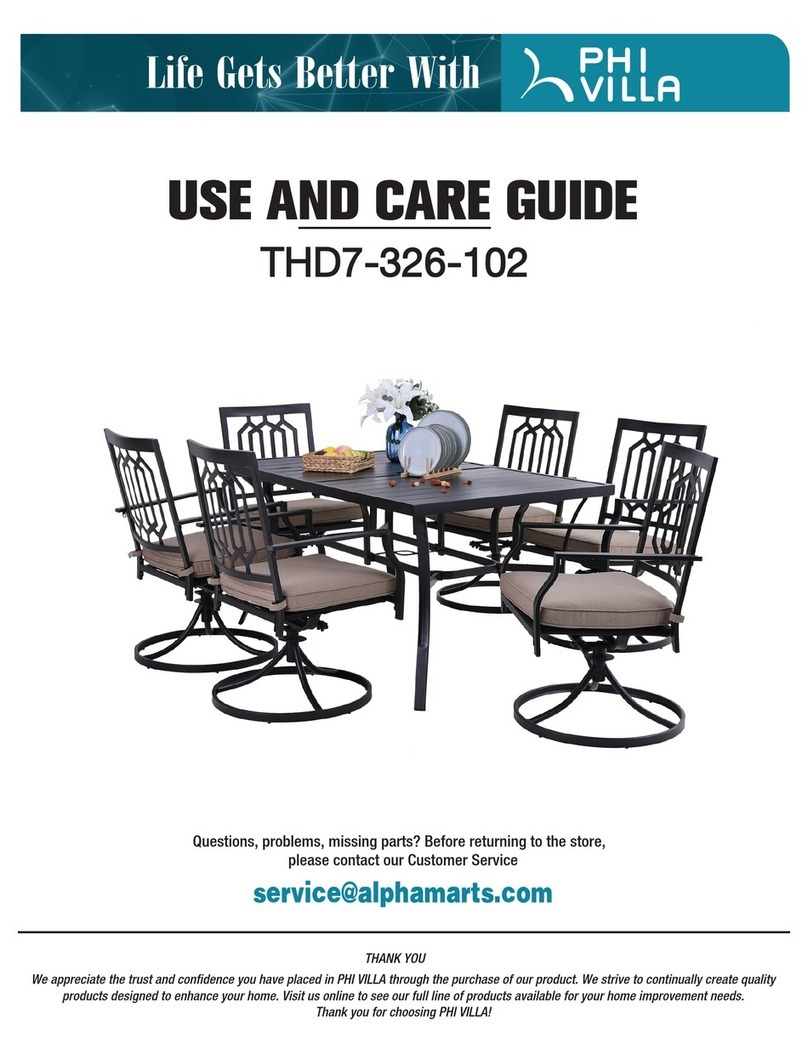 PHI VILLA THD7-326-102 Use and care guide