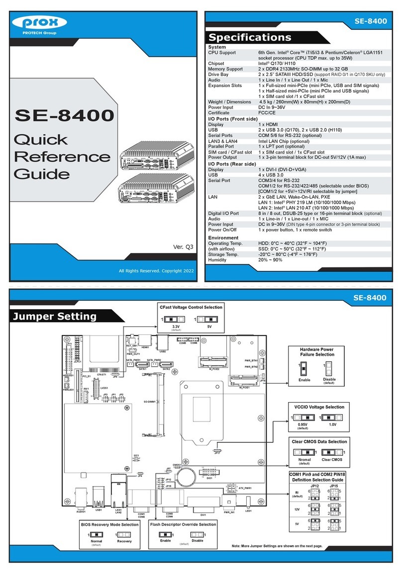 protech prox SE-8400 Quick reference guide