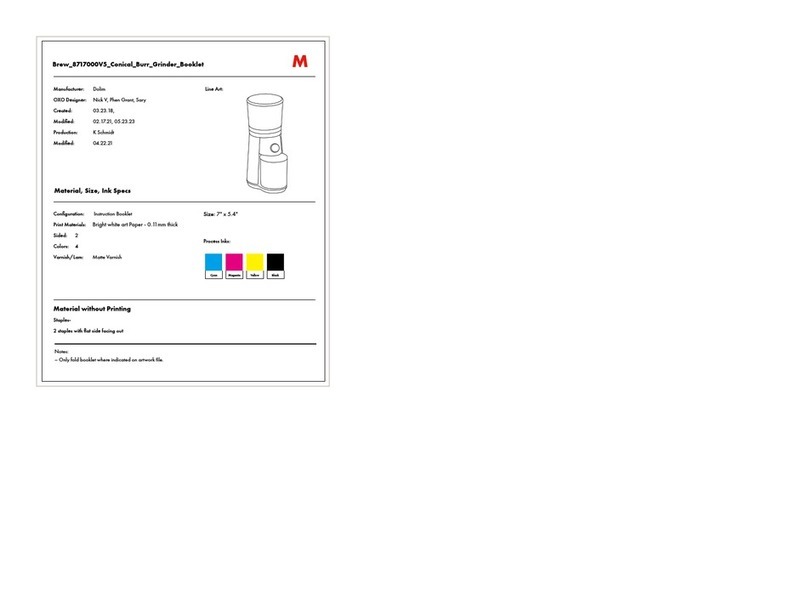 OXO BREW Conical Burr instruction manual