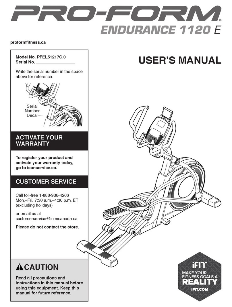 ICON PRO-FORM ENDURANCE 1120 E User manual